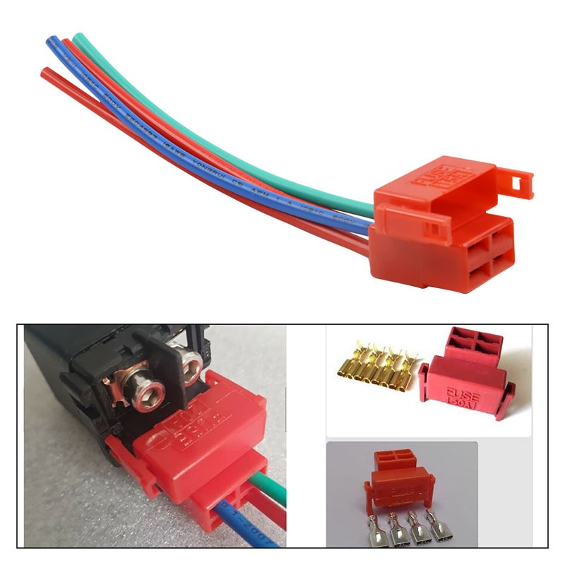 FLYPIG 4 Wire Starter Solenoid Relay Plug Harness Plug Electrical Connector for Honda CBR600 CBR900 CBR929 CBR954 CBR1000 CB600 CB650 CB750 CB900F GL1200 GL1500 Shadow FSC600 VF750 VFR800 VT1100 - Image 4